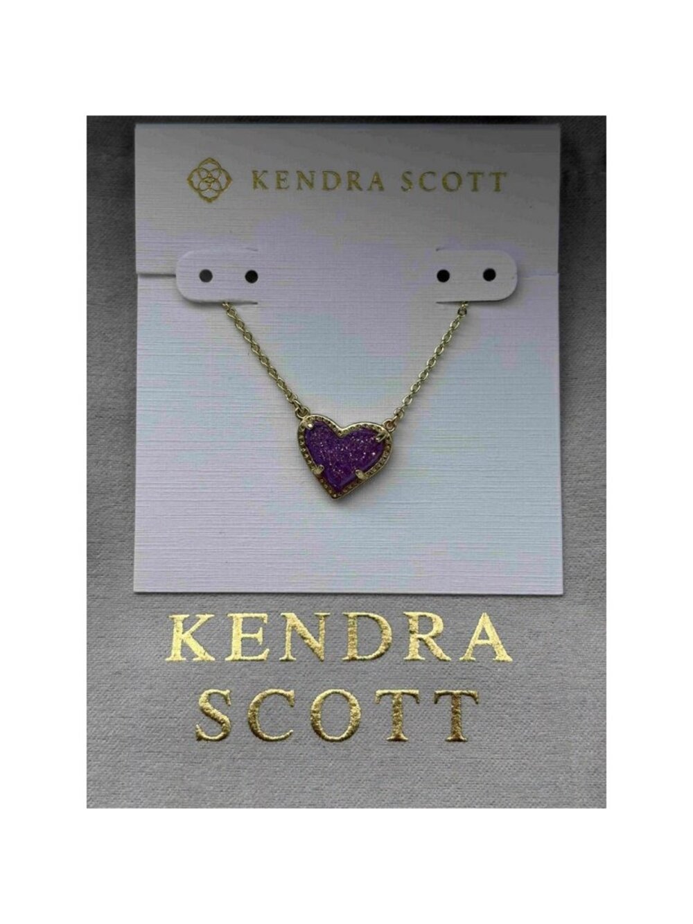 Kendra Scott Purple Heart Pendant Necklace